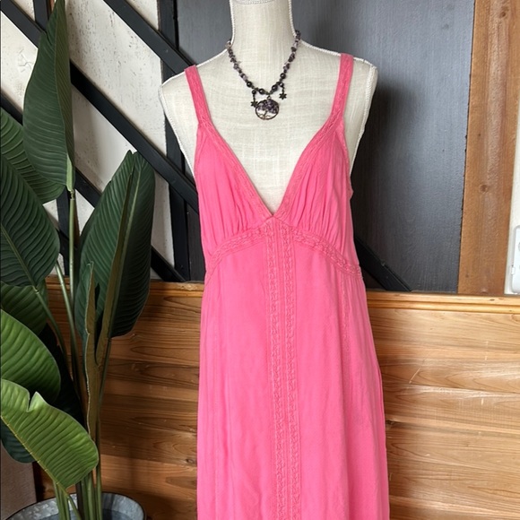 New Saltwater maxi dress Pink V-Neck size large women’s maxi dress - Picture 4 of 16